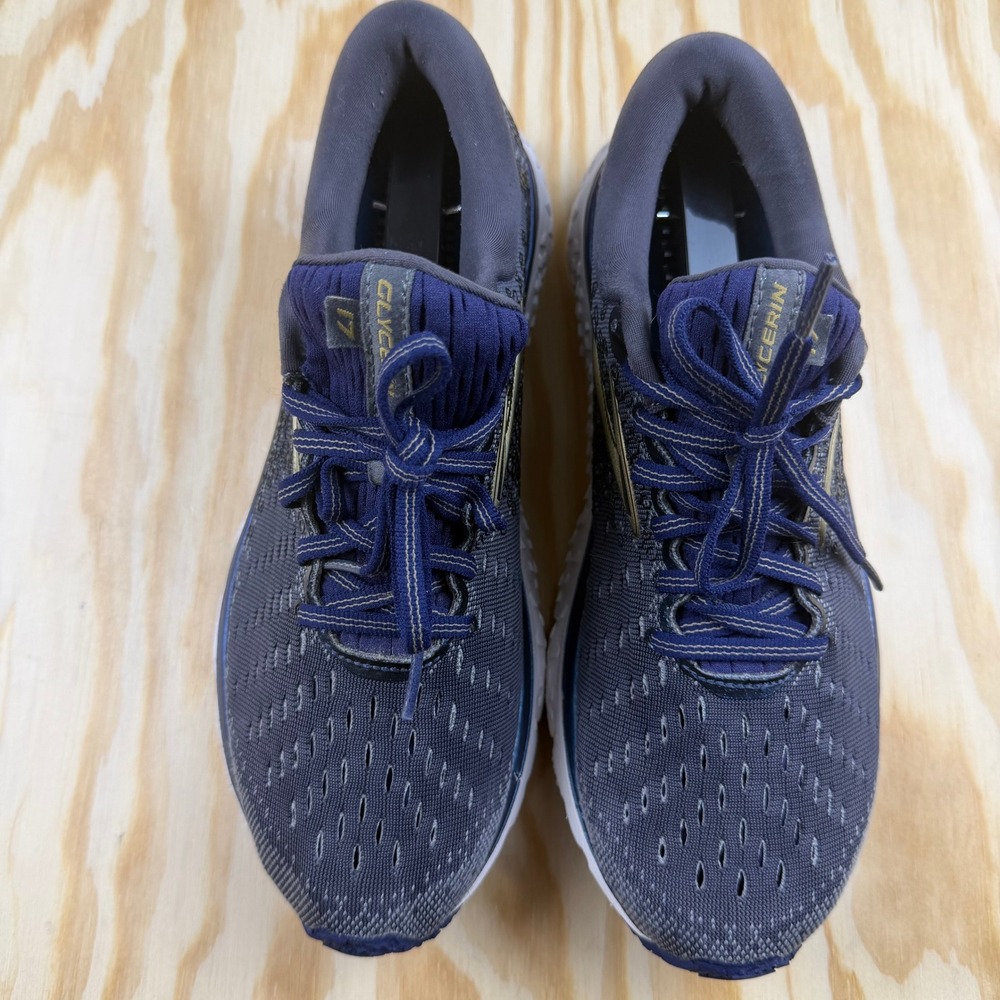 Brooks Glycerin 17 Womens Running Shoes Gray Navy Gold 1102961D048 Size 8 - Picture 9 of 9